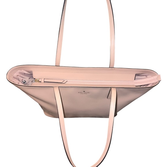 EUC Kate Spade Light Pink Leather Large Tote Shoulder Bag LoveShackFancy Pink - Picture 5 of 14
